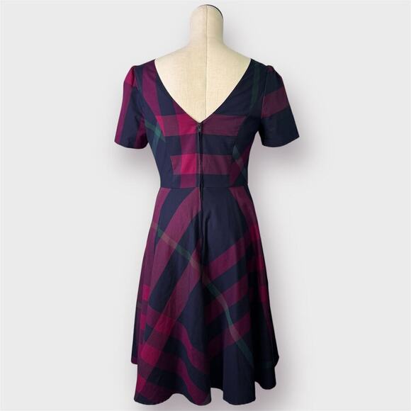 Modcloth I Rest My Grace Plaid Midi Dress Twee A-Line Short Sleeve Women's Sz 6 - Picture 6 of 12